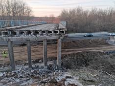 Demolice mostu ev.č. 610-021a přes D10 a oprava silnice II/610 směr Předměřice